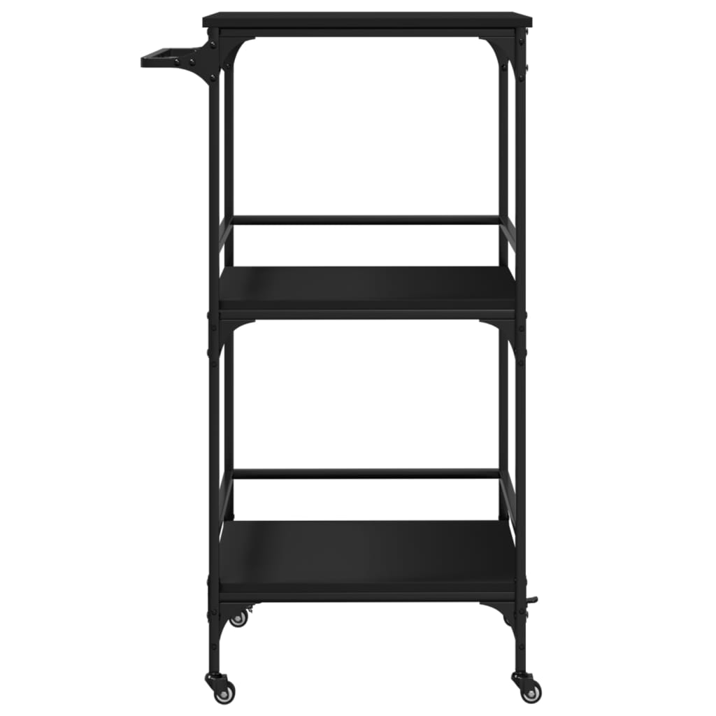 vidaXL Kitchen Trolley Black 60.5x50x105 cm Engineered Wood