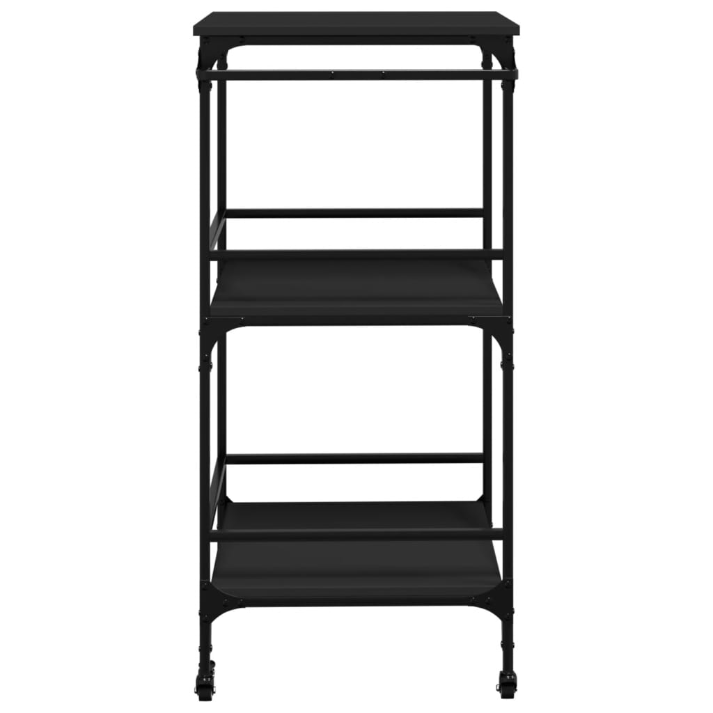 vidaXL Kitchen Trolley Black 60.5x50x105 cm Engineered Wood