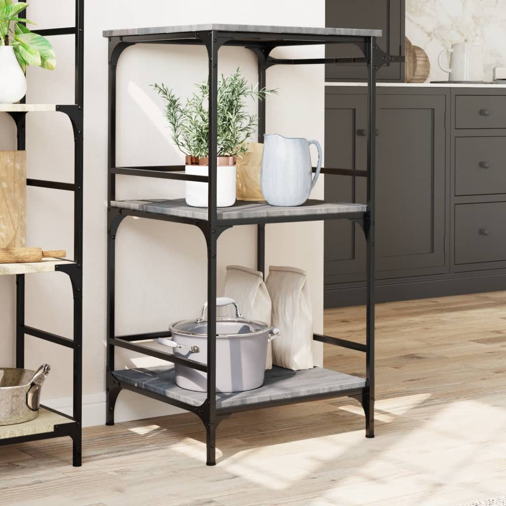 vidaXL Kitchen Trolley Grey Sonoma 60.5x50x105 cm Engineered Wood