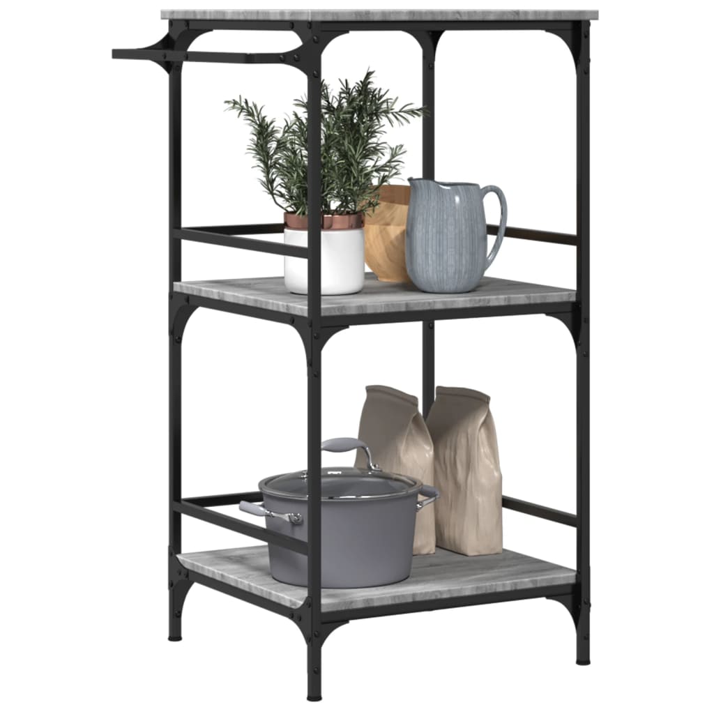 vidaXL Kitchen Trolley Grey Sonoma 60.5x50x105 cm Engineered Wood