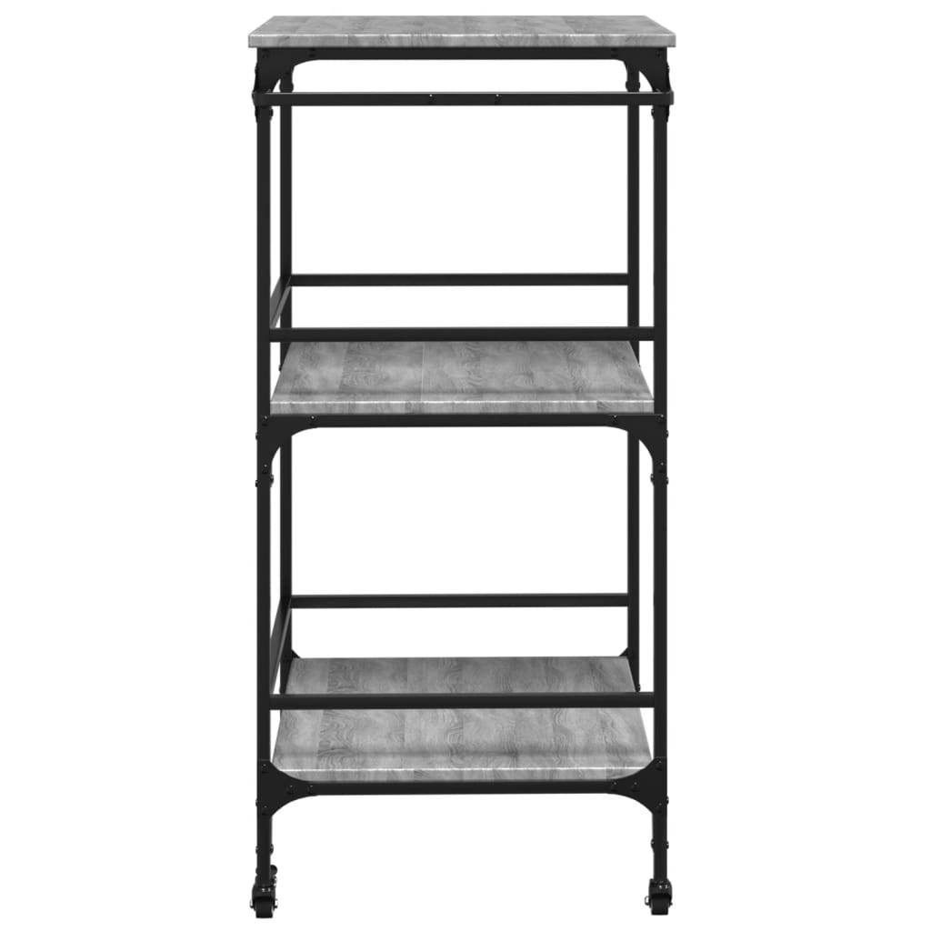 vidaXL Kitchen Trolley Grey Sonoma 60.5x50x105 cm Engineered Wood