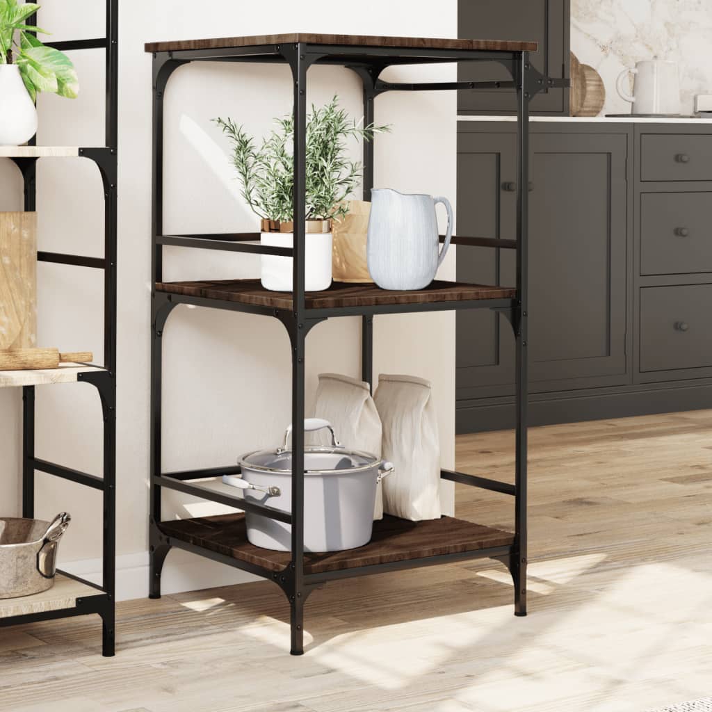 vidaXL Kitchen Trolley Brown Oak 60.5x50x105 cm Engineered Wood