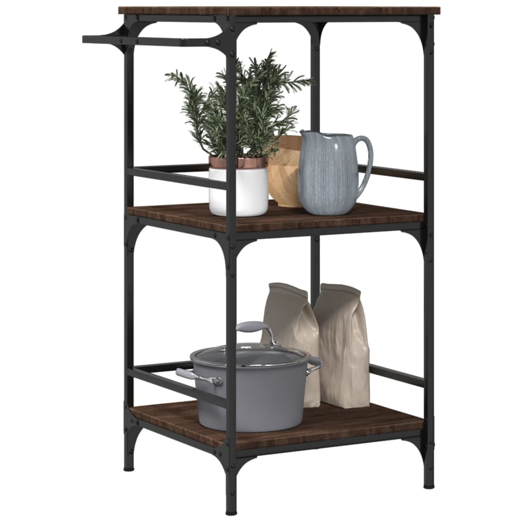 vidaXL Kitchen Trolley Brown Oak 60.5x50x105 cm Engineered Wood