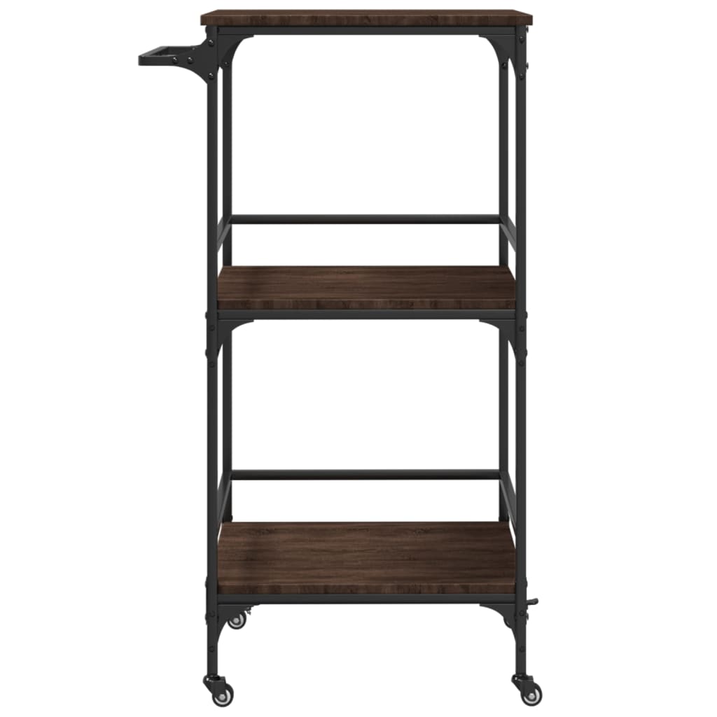 vidaXL Kitchen Trolley Brown Oak 60.5x50x105 cm Engineered Wood