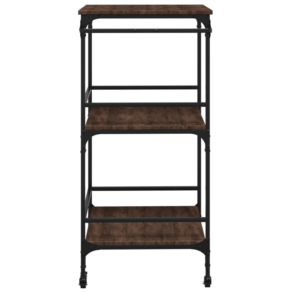 vidaXL Kitchen Trolley Brown Oak 60.5x50x105 cm Engineered Wood