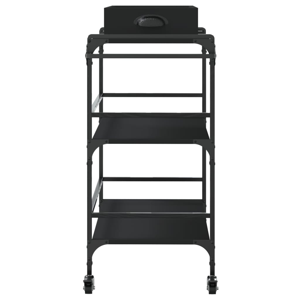 Kitchen Trolley Black 81,5x41x92,5 cm Engineered Wood