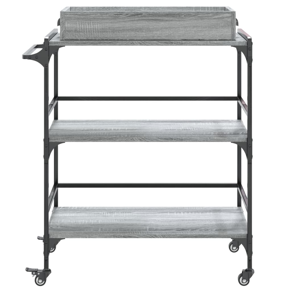 Kitchen Trolley Grey Sonoma 81,5x41x92,5 cm Engineered Wood