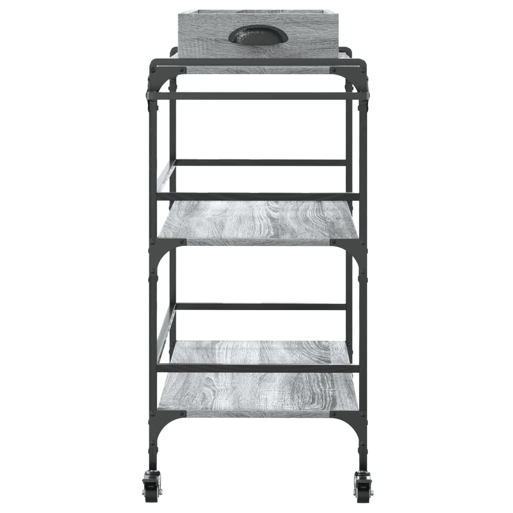 Kitchen Trolley Grey Sonoma 81,5x41x92,5 cm Engineered Wood