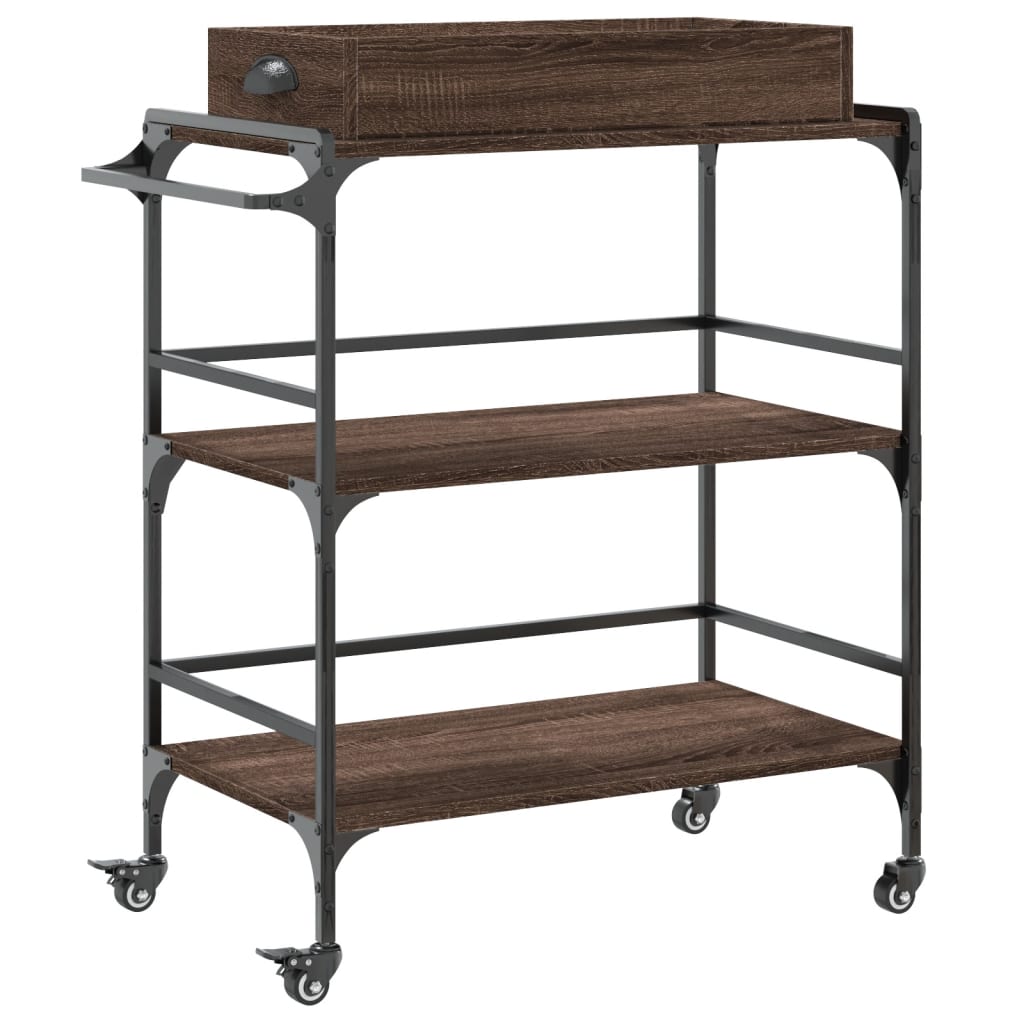 Kitchen Trolley Brown Oak 81,5x41x92,5 cm Engineered Wood