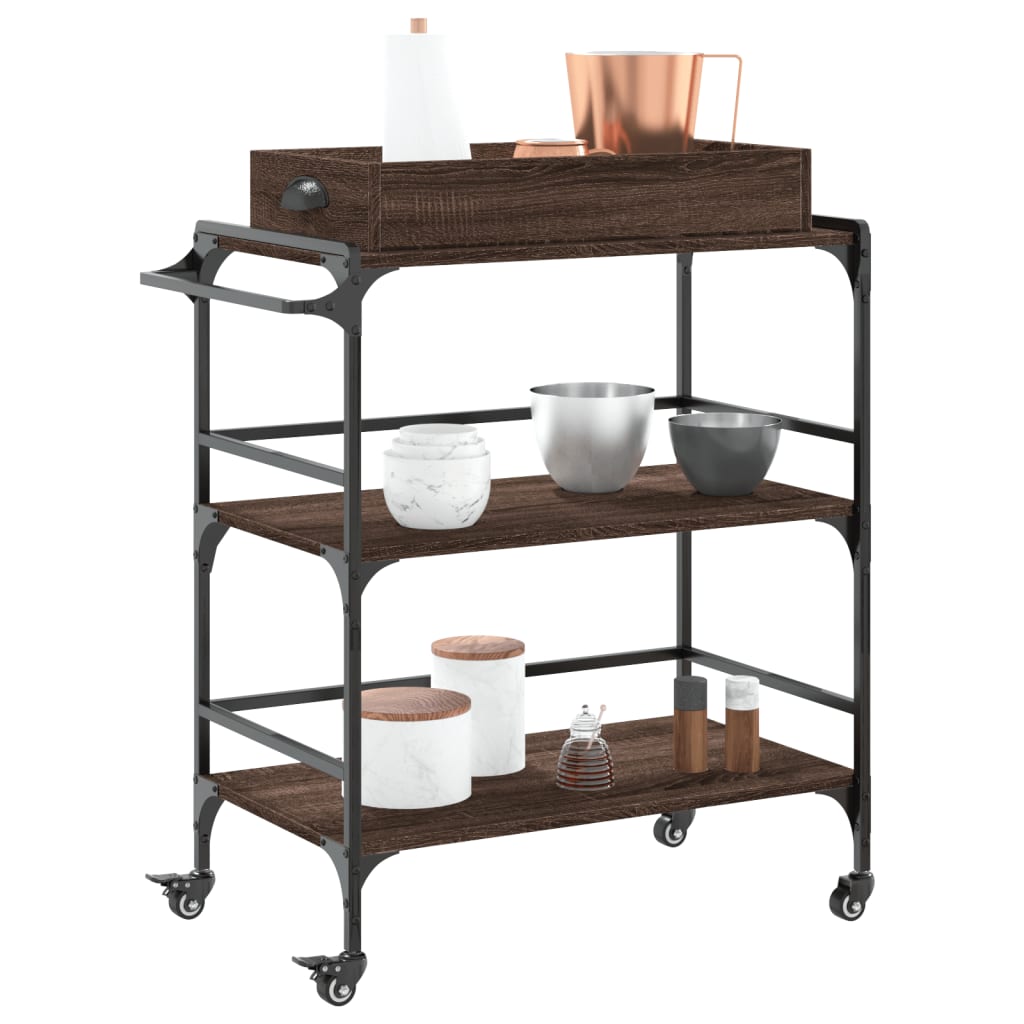 Kitchen Trolley Brown Oak 81,5x41x92,5 cm Engineered Wood