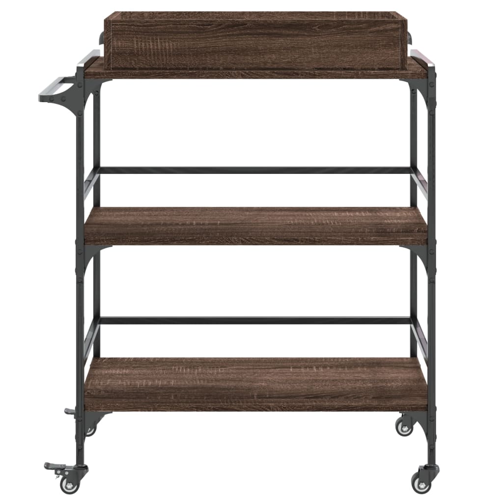 vidaXL Kitchen Trolley Brown Oak 81.5x41x92.5 cm Engineered Wood