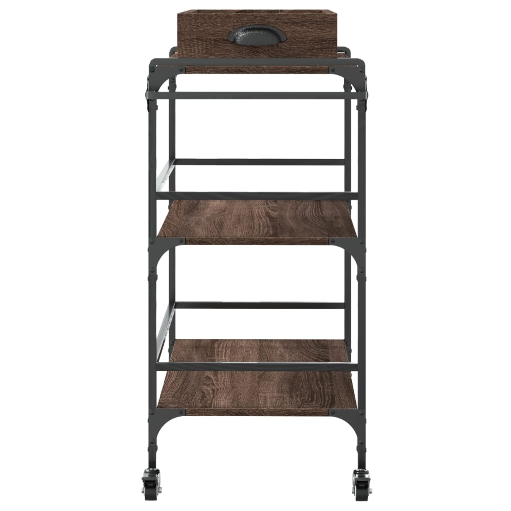 vidaXL Kitchen Trolley Brown Oak 81.5x41x92.5 cm Engineered Wood