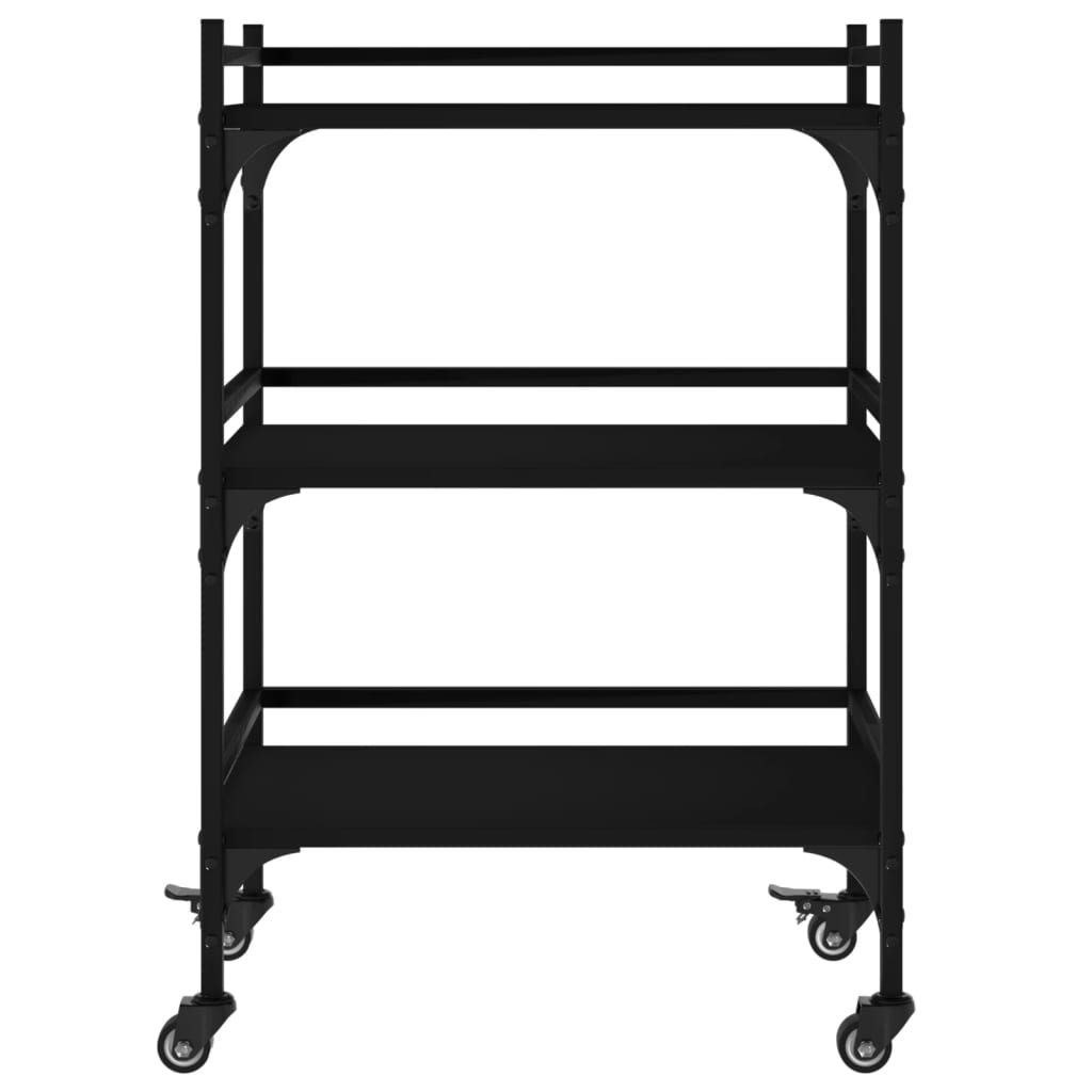 Kitchen Trolley Black 50x35x75,5 cm Engineered Wood