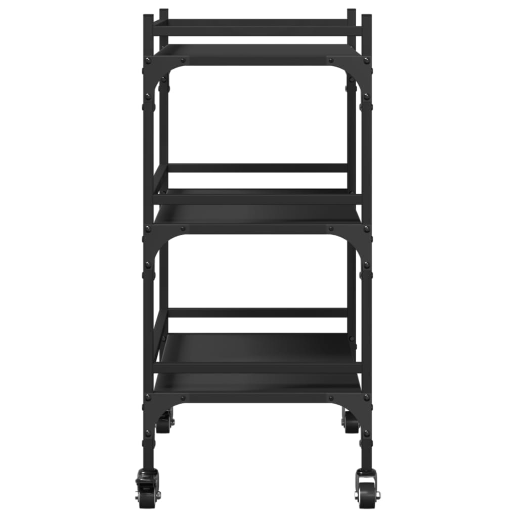 Kitchen Trolley Black 50x35x75,5 cm Engineered Wood
