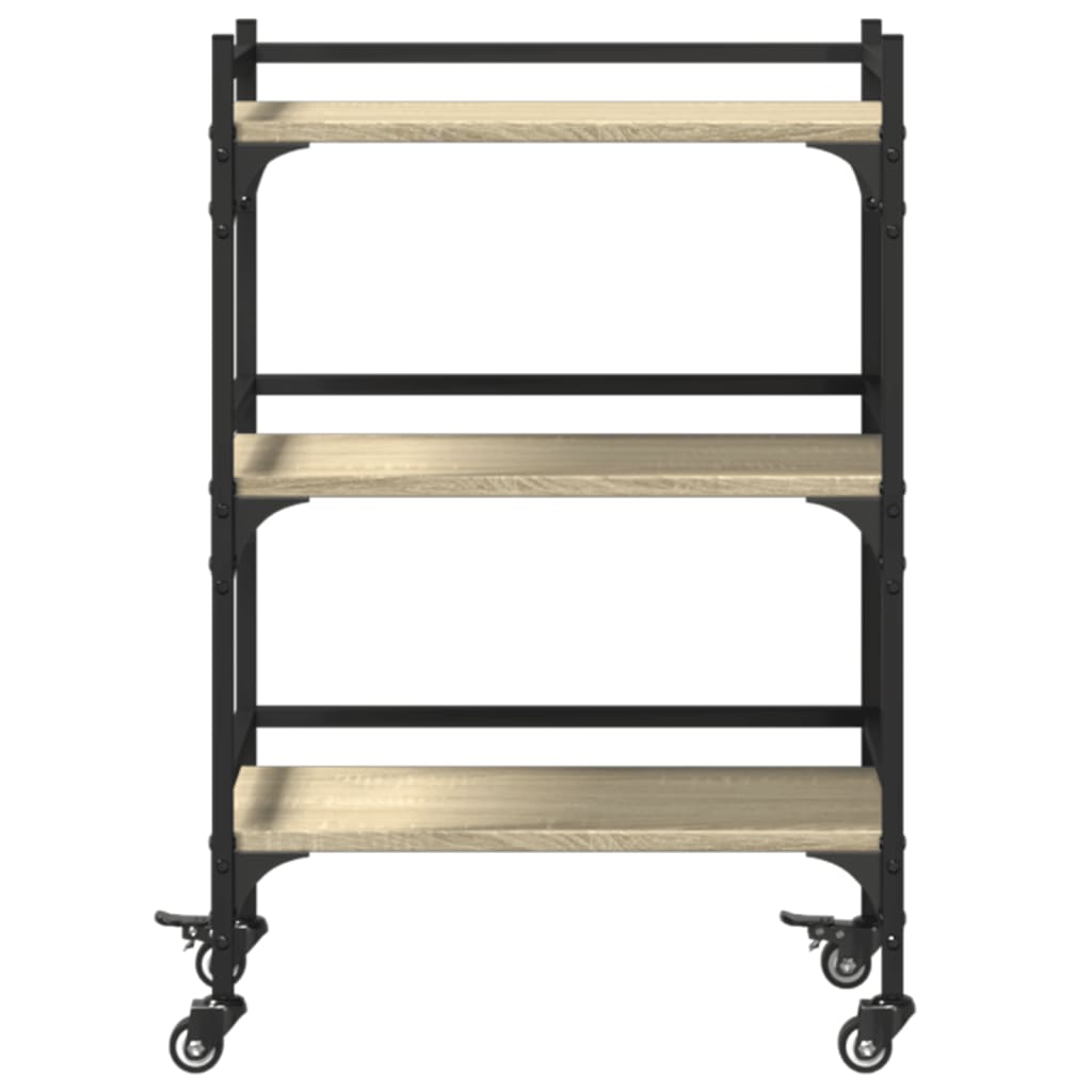 vidaXL Kitchen Trolley Sonoma Oak 50x35x75.5 cm Engineered Wood