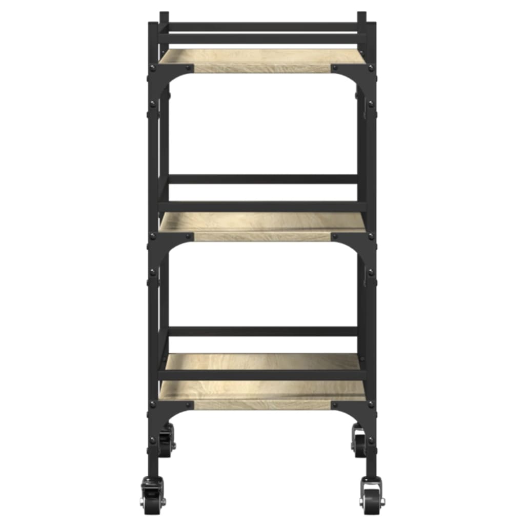 vidaXL Kitchen Trolley Sonoma Oak 50x35x75.5 cm Engineered Wood