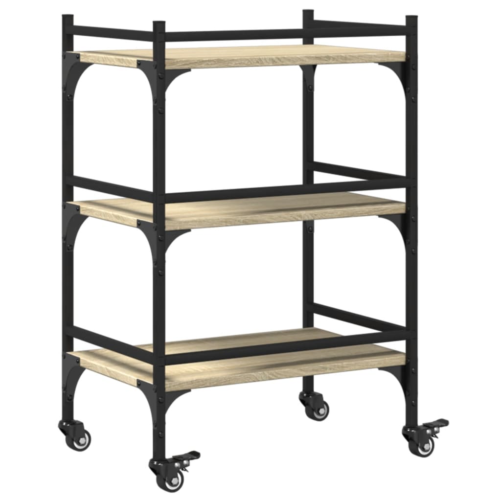 vidaXL Kitchen Trolley Sonoma Oak 50x35x75.5 cm Engineered Wood