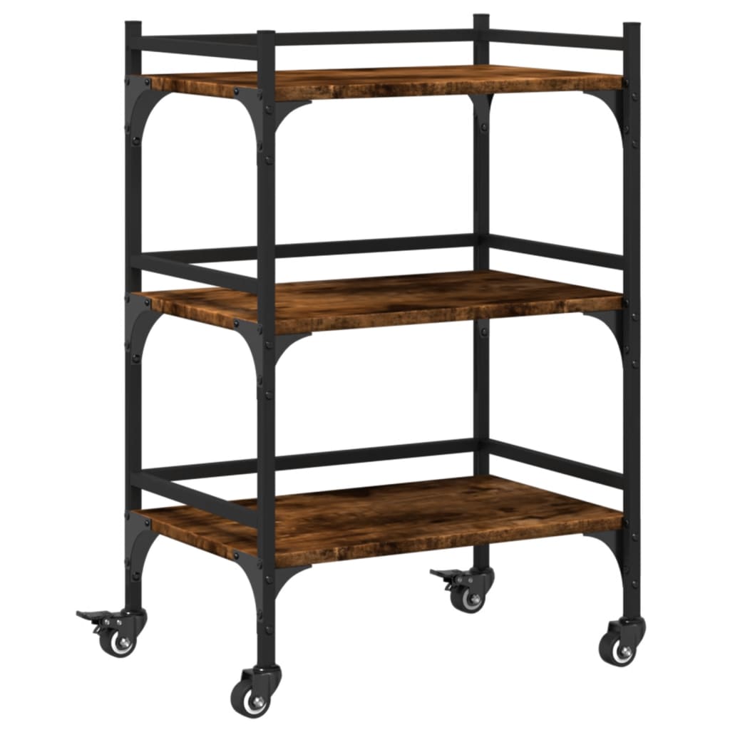 Kitchen Trolley Smoked Oak 50x35x75,5 cm Engineered Wood