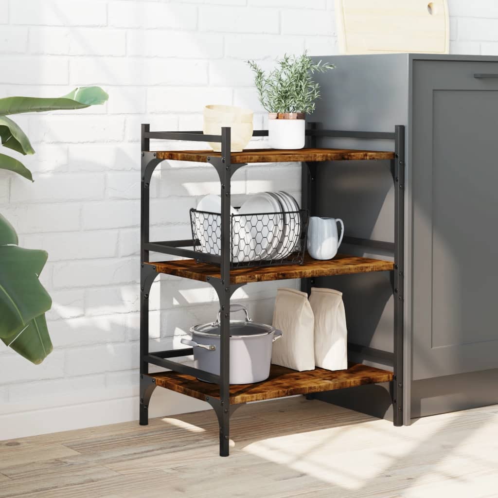 Kitchen Trolley Smoked Oak 50x35x75,5 cm Engineered Wood
