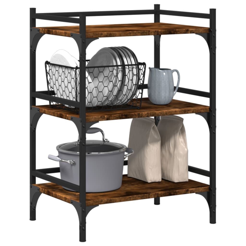 Kitchen Trolley Smoked Oak 50x35x75,5 cm Engineered Wood