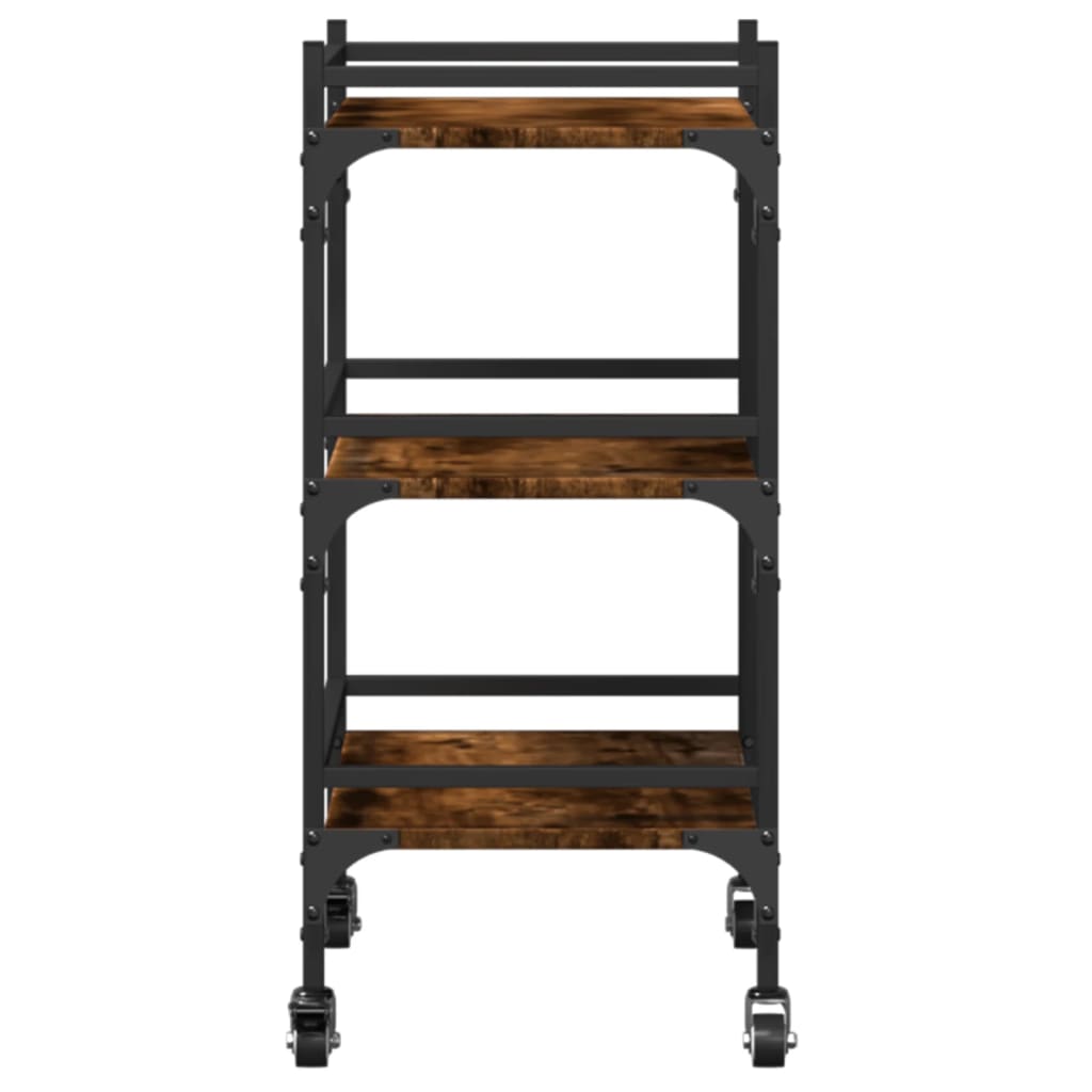 Kitchen Trolley Smoked Oak 50x35x75,5 cm Engineered Wood