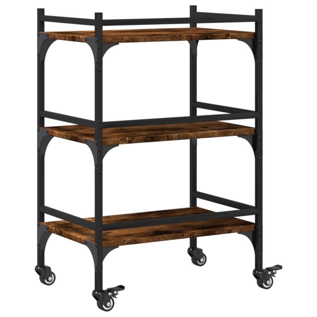 Kitchen Trolley Smoked Oak 50x35x75,5 cm Engineered Wood