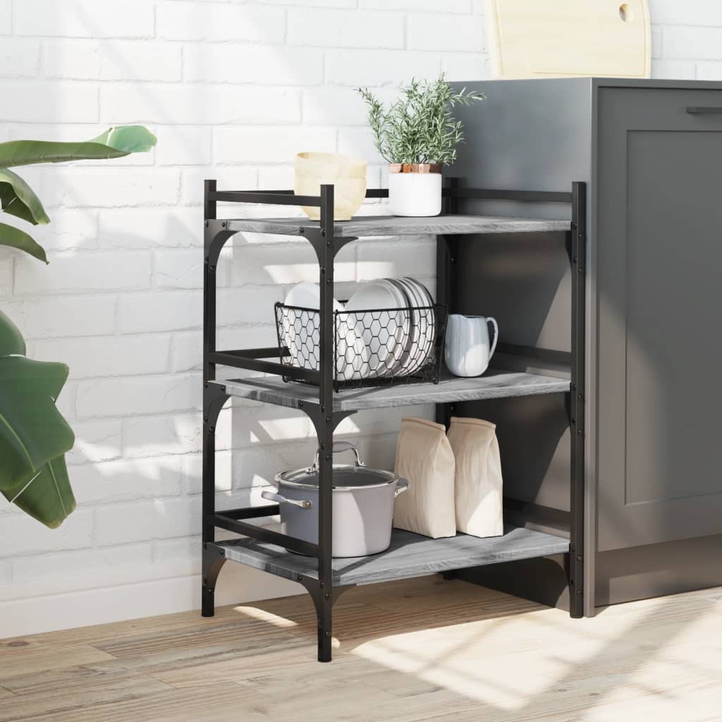 Kitchen Trolley Grey Sonoma 50x35x75,5 cm Engineered Wood