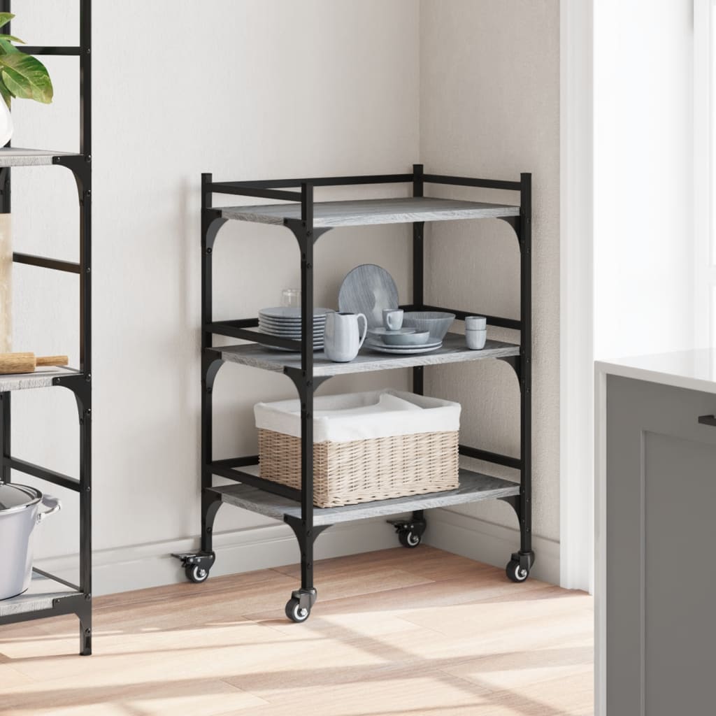 Kitchen Trolley Grey Sonoma 50x35x75,5 cm Engineered Wood