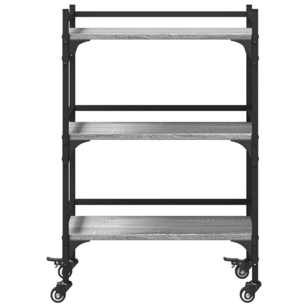 vidaXL Kitchen Trolley Grey Sonoma 50x35x75.5 cm Engineered Wood