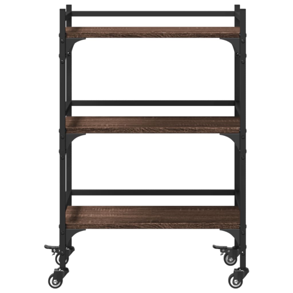 vidaXL Kitchen Trolley Brown Oak 50x35x75.5 cm Engineered Wood