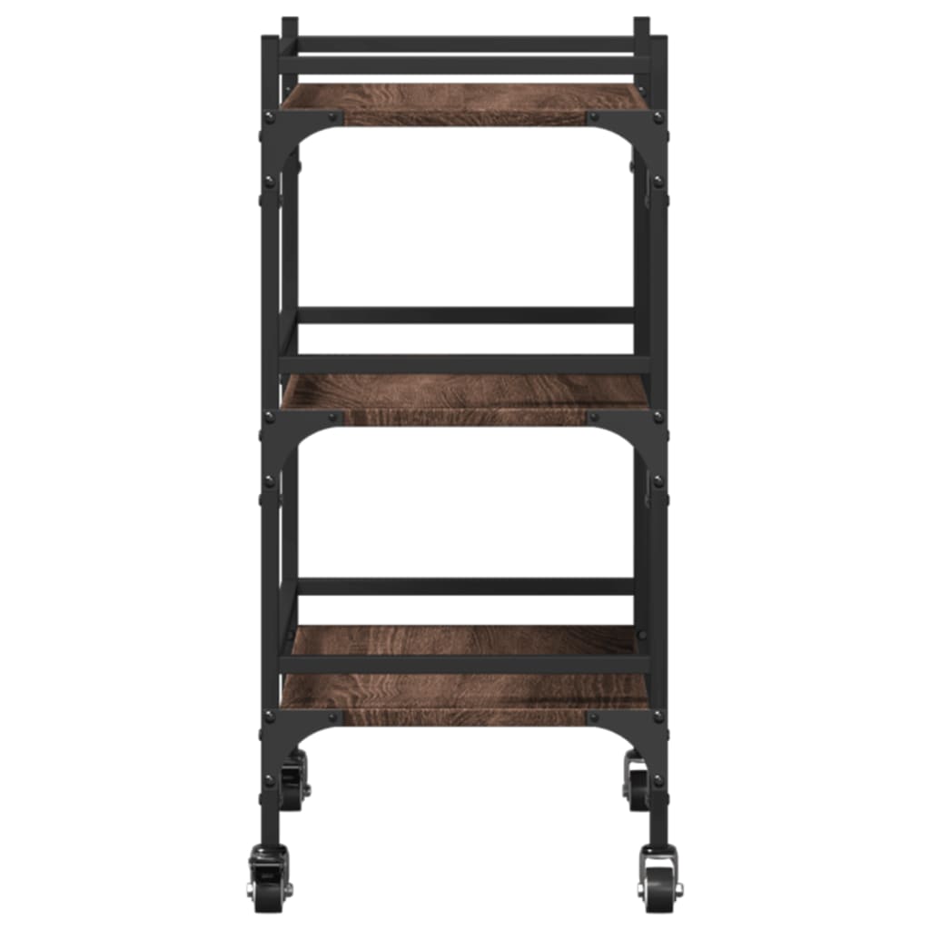 vidaXL Kitchen Trolley Brown Oak 50x35x75.5 cm Engineered Wood