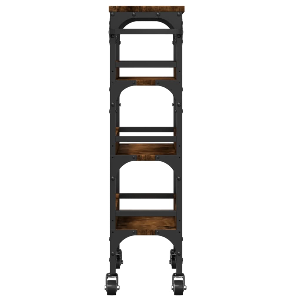 vidaXL Kitchen Trolley Smoked Oak 53x20x76 cm Engineered Wood