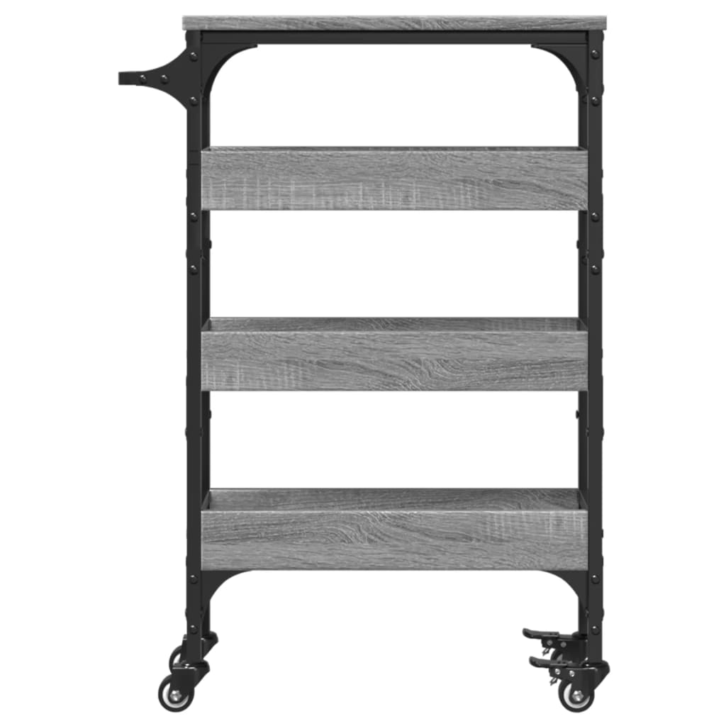 Kitchen Trolley Grey Sonoma 53x20x76 cm Engineered Wood