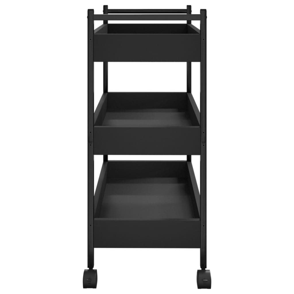 vidaXL Kitchen Trolley Black 50x30x70 cm Engineered Wood