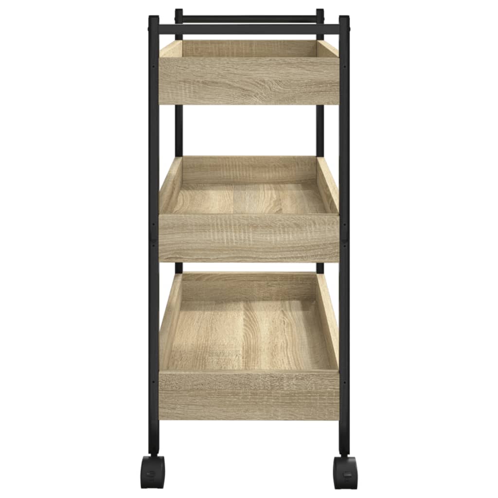 vidaXL Kitchen Trolley Sonoma Oak 50x30x70 cm Engineered Wood