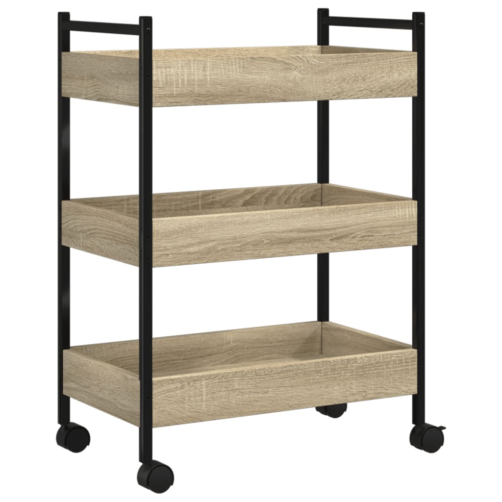 vidaXL Kitchen Trolley Sonoma Oak 50x30x70 cm Engineered Wood