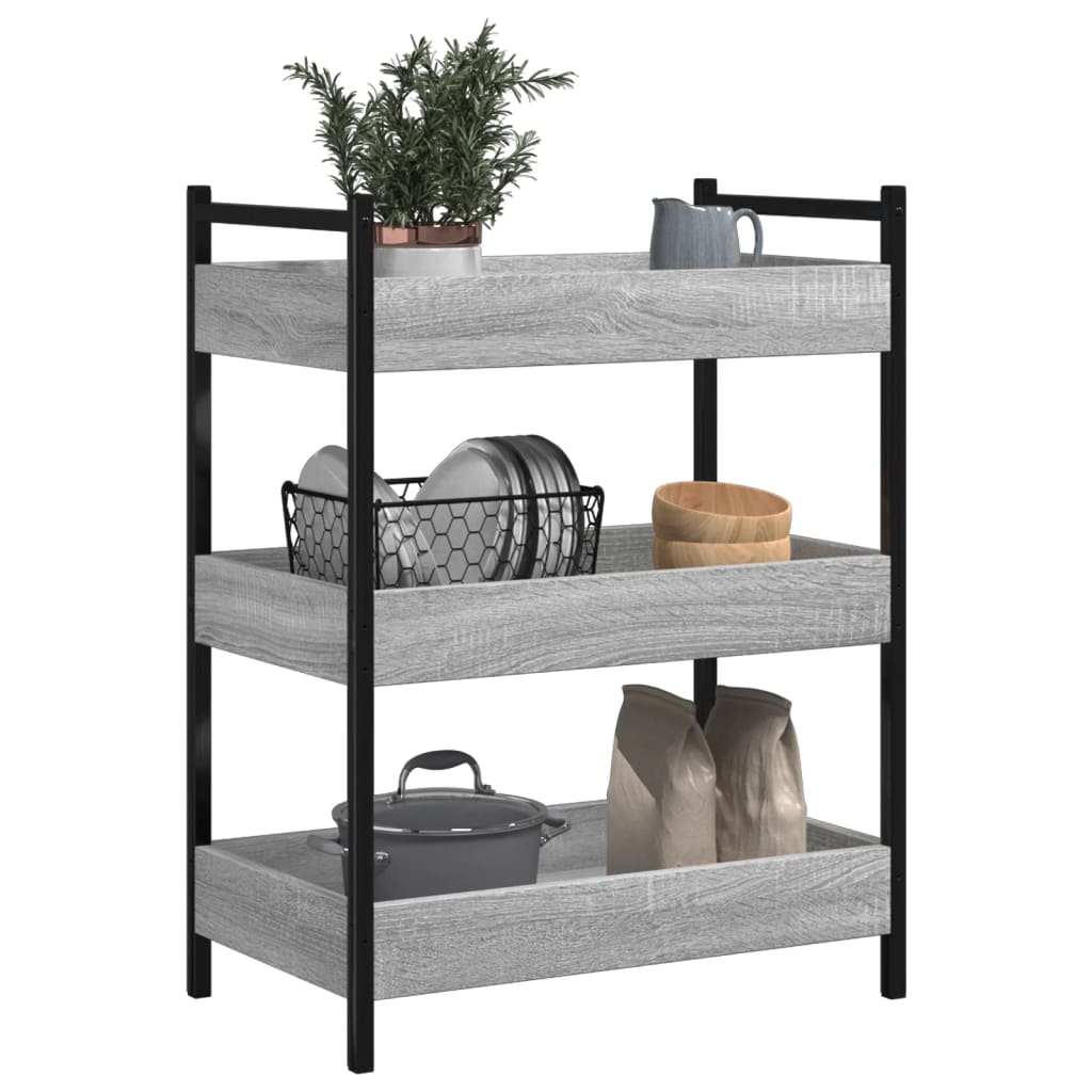Kitchen Trolley Grey Sonoma 50x30x70 cm Engineered Wood