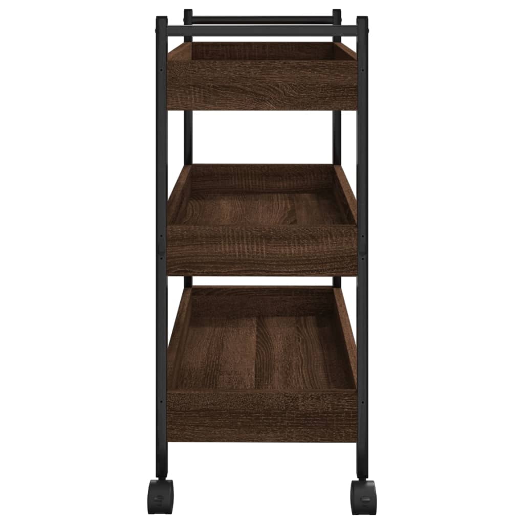 vidaXL Kitchen Trolley Brown Oak 50x30x70 cm Engineered Wood