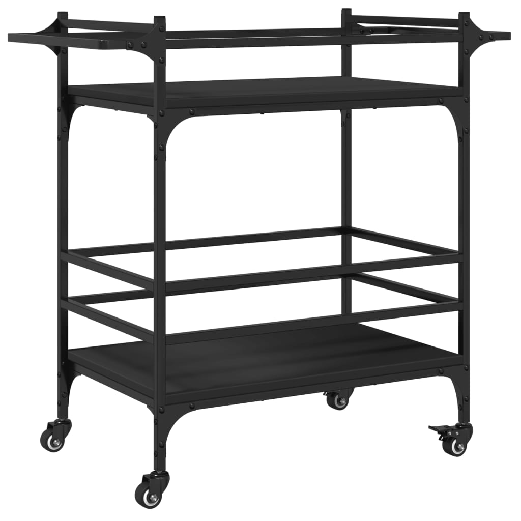 Kitchen Trolley Black 82x40x78,5 cm Engineered Wood