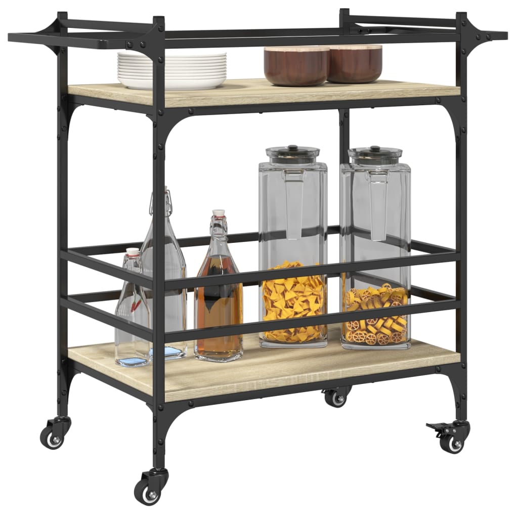 vidaXL Kitchen Trolley Sonoma Oak 82x40x78.5 cm Engineered Wood