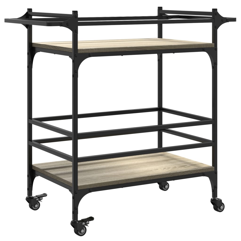 vidaXL Kitchen Trolley Sonoma Oak 82x40x78.5 cm Engineered Wood