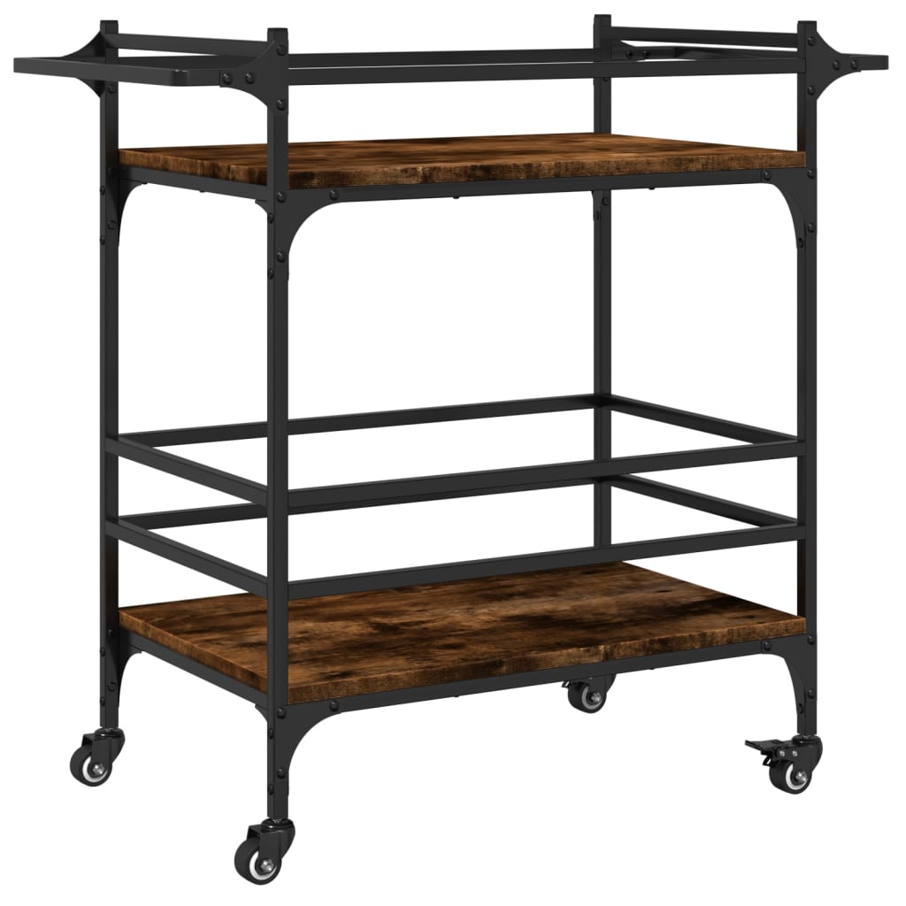 Kitchen Trolley Smoked Oak 82x40x78,5 cm Engineered Wood
