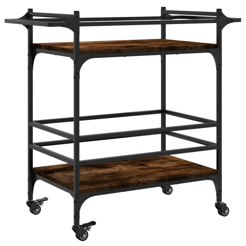 Kitchen Trolley Smoked Oak 82x40x78,5 cm Engineered Wood