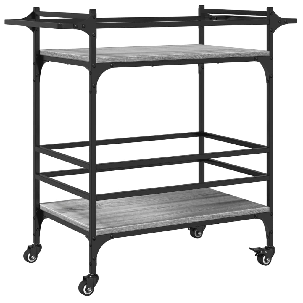 Kitchen Trolley Grey Sonoma 82x40x78,5 cm Engineered Wood