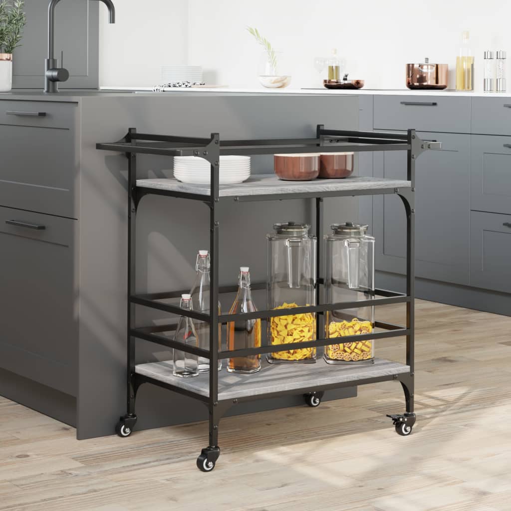 Kitchen Trolley Grey Sonoma 82x40x78,5 cm Engineered Wood