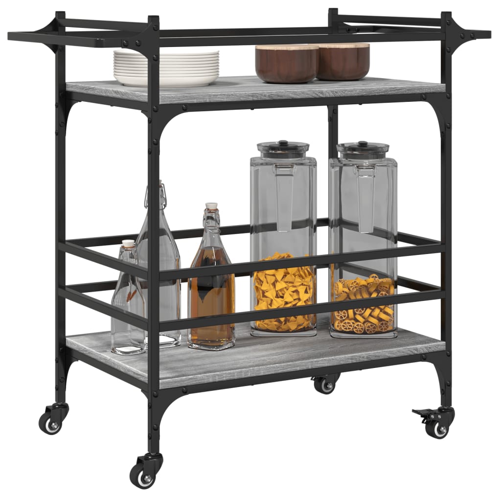 Kitchen Trolley Grey Sonoma 82x40x78,5 cm Engineered Wood