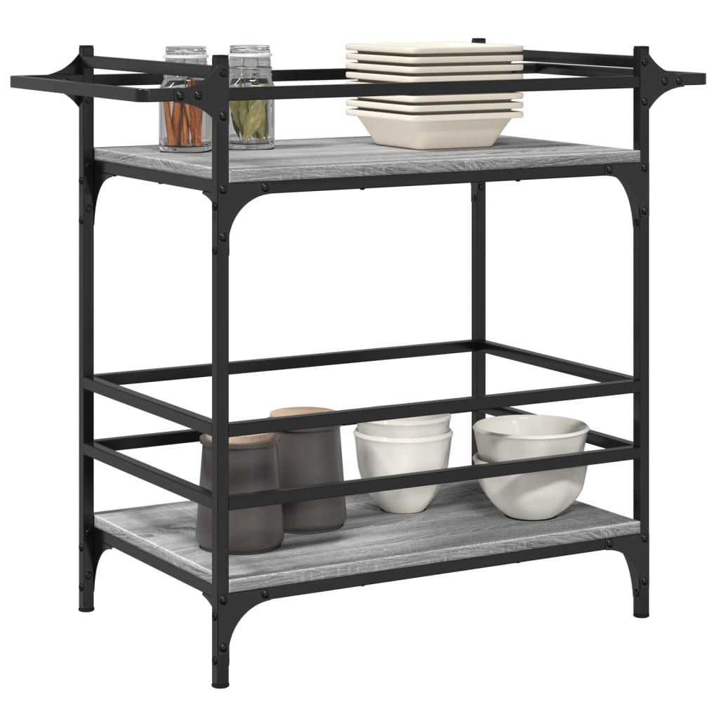 Kitchen Trolley Grey Sonoma 82x40x78,5 cm Engineered Wood