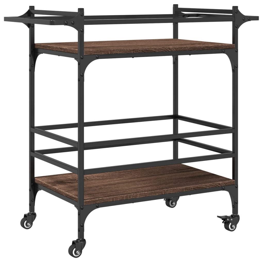 Kitchen Trolley Brown Oak 82x40x78,5 cm Engineered Wood
