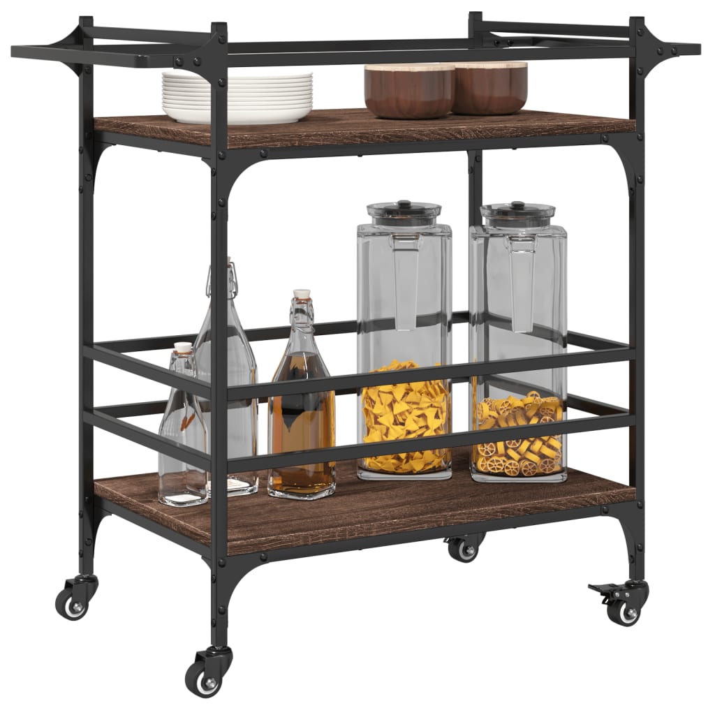 Kitchen Trolley Brown Oak 82x40x78,5 cm Engineered Wood