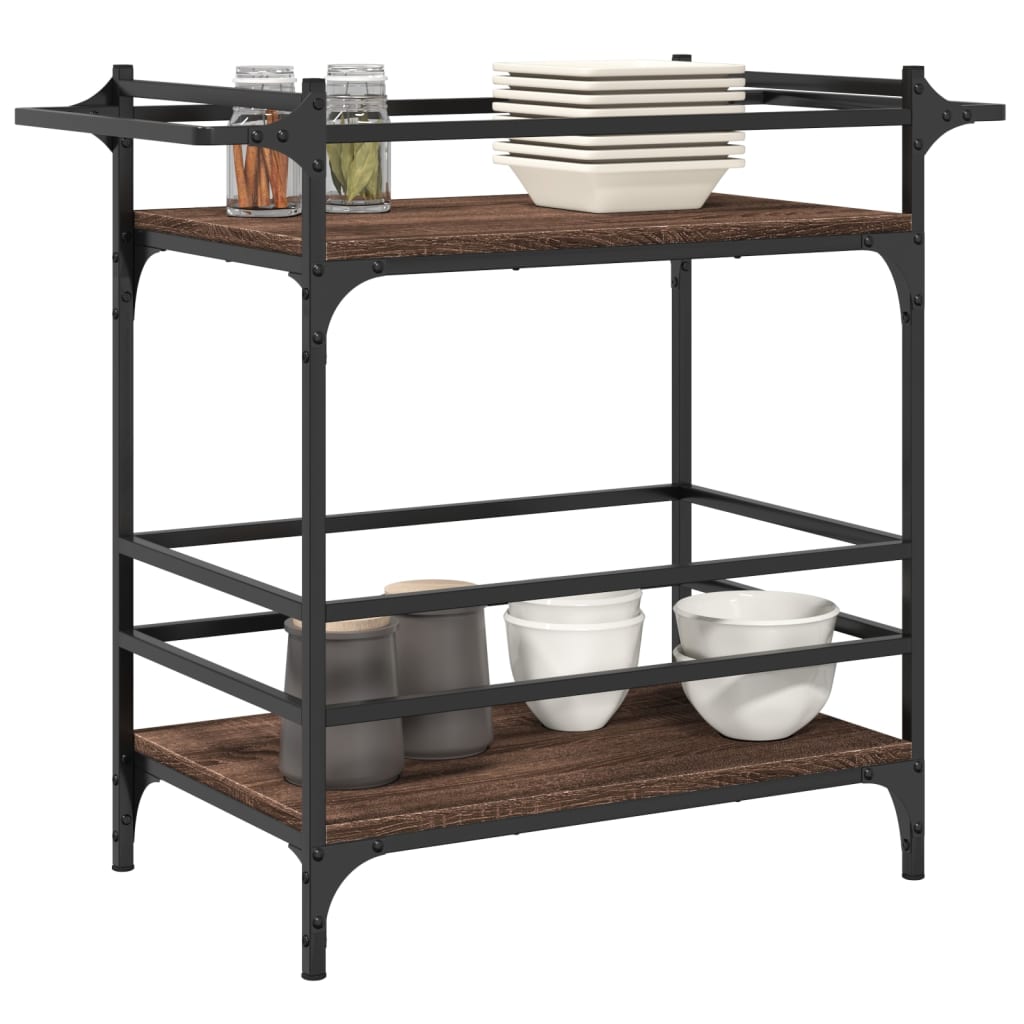 Kitchen Trolley Brown Oak 82x40x78,5 cm Engineered Wood